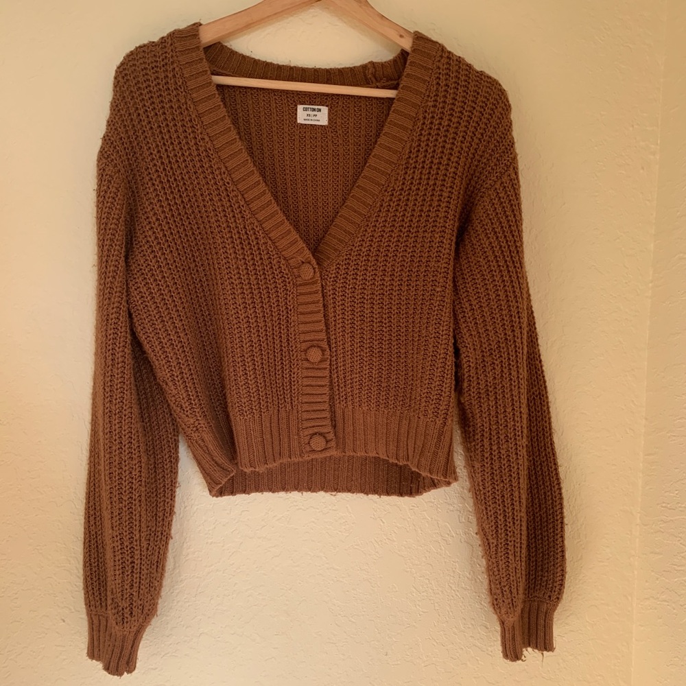 Cozy Brown Knit Cardigan